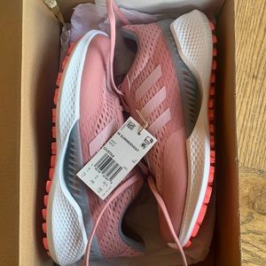 Adidas Pink and Gray Athletic Shoes with Cushioned Sole